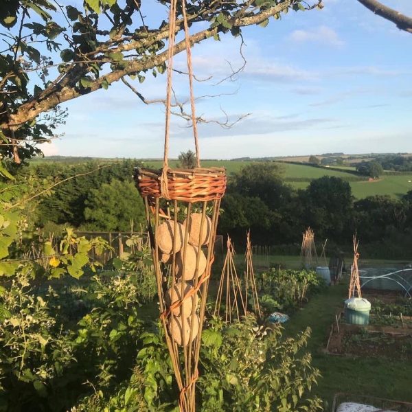 Willow bird feeder with 6 fat balls, wildlife conservation. - Image 5