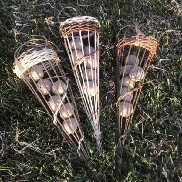 Willow bird feeder with 6 fat balls, wildlife conservation. - Image 3