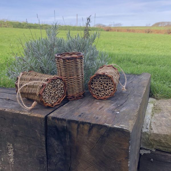 Willow and bamboo bee hotel, eco friendly, bee gift, wildlife conservation - Image 2