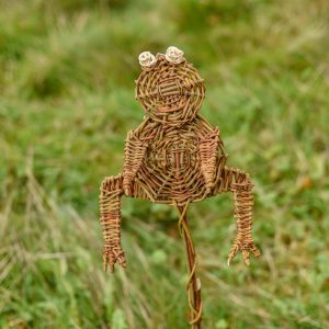 Willow frog sculpture, pond decoration, yard art, plant pot decorations, gardener gift, frog  gift, 9th wedding anniversary, eco friendly