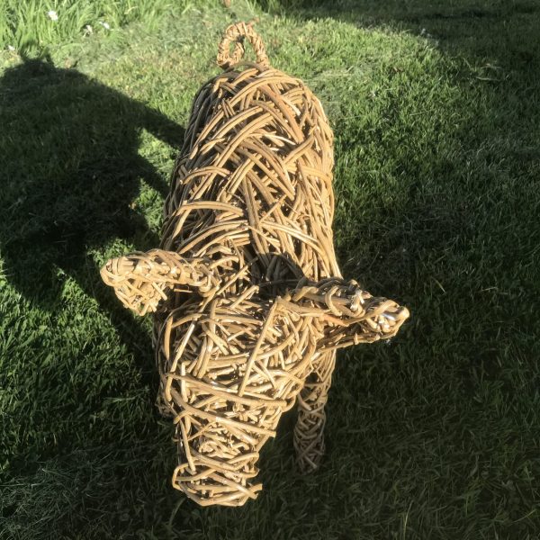 Willow piglet sculpture, eco friendly, gardener gift, garden art, pig lovers, animal sculptures, garden decor, 9th anniversary, farm animals - Image 5