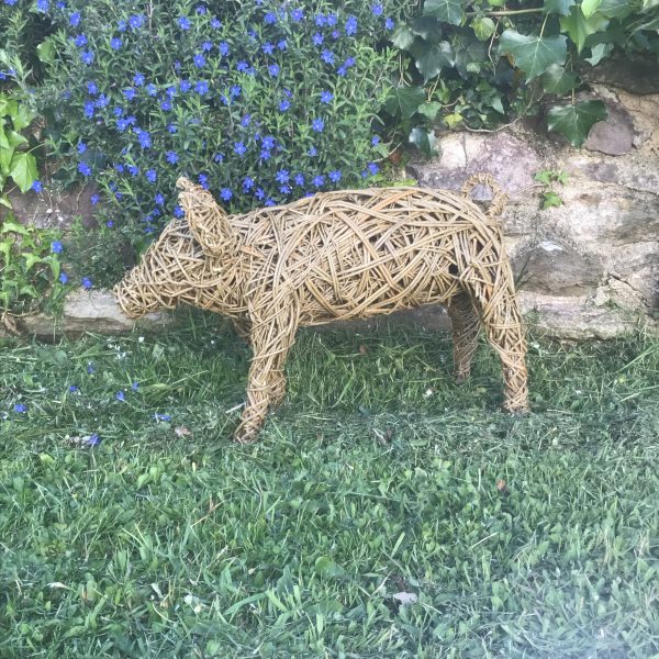 Willow piglet sculpture, eco friendly, gardener gift, garden art, pig lovers, animal sculptures, garden decor, 9th anniversary, farm animals - Image 4