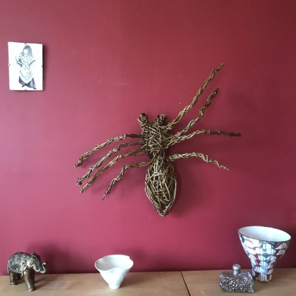 Willow spider,  web sculptures, bugs, Halloween decorations, eco friendly, wall hanging, 9th anniversary, autumn decorations, Father’s Day - Image 4