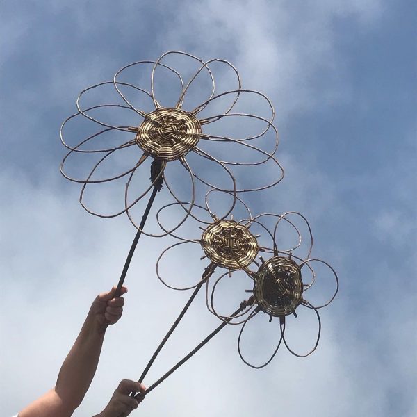 Flower sculpture, gardener gift, Leaf, eco friendly, wall hanging, garden art, garden decor, willow, 9th wedding anniversary,