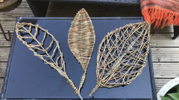 Willow leaf sculptures, garden art, eco friendly, gardener gift, Autumn decorations , garden decor, yard art, 9th wedding anniversary