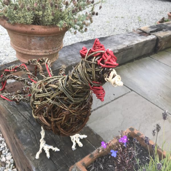 Cockerel sculpture, willow, garden animal sculptures, farmers gift, 9th anniversary, thatched roof decoration, bird sculpture, eco friendly - Image 2