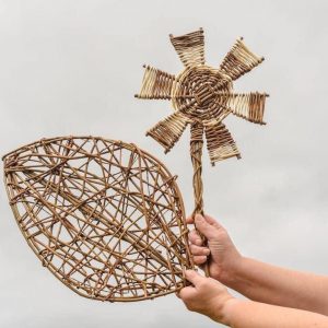 Willow Flower, willow Leaf, garden sculpture, garden decorations, gardener gift, Flower sculptures, memorial, 9th annivers,