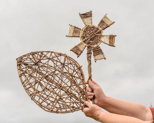 Willow Flower, willow Leaf, garden sculpture, garden decorations, gardener gift, Flower sculptures, memorial, 9th annivers,